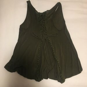 ❌SOLD❌Army green lace back tank